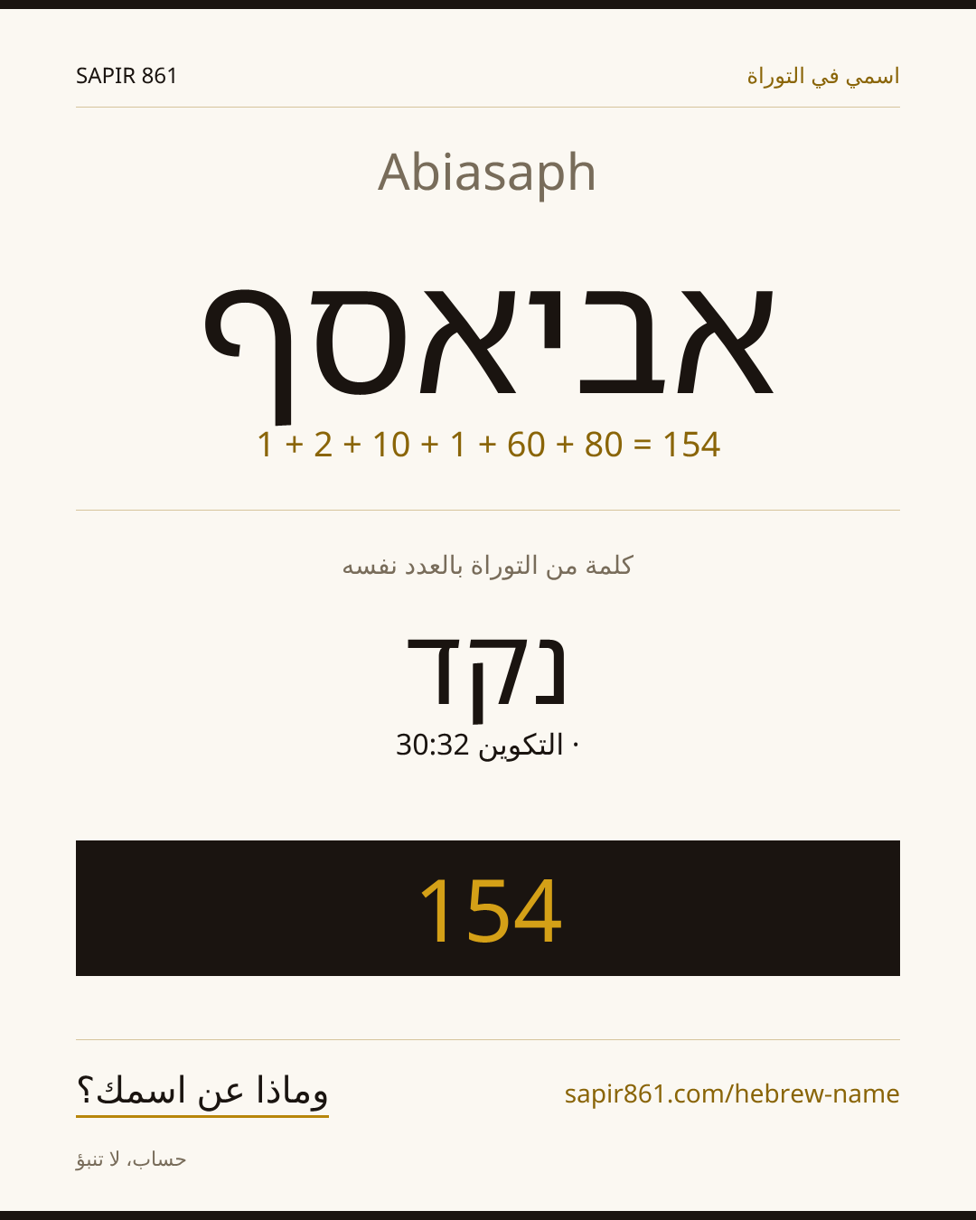 Abiasaph — אביאסף
