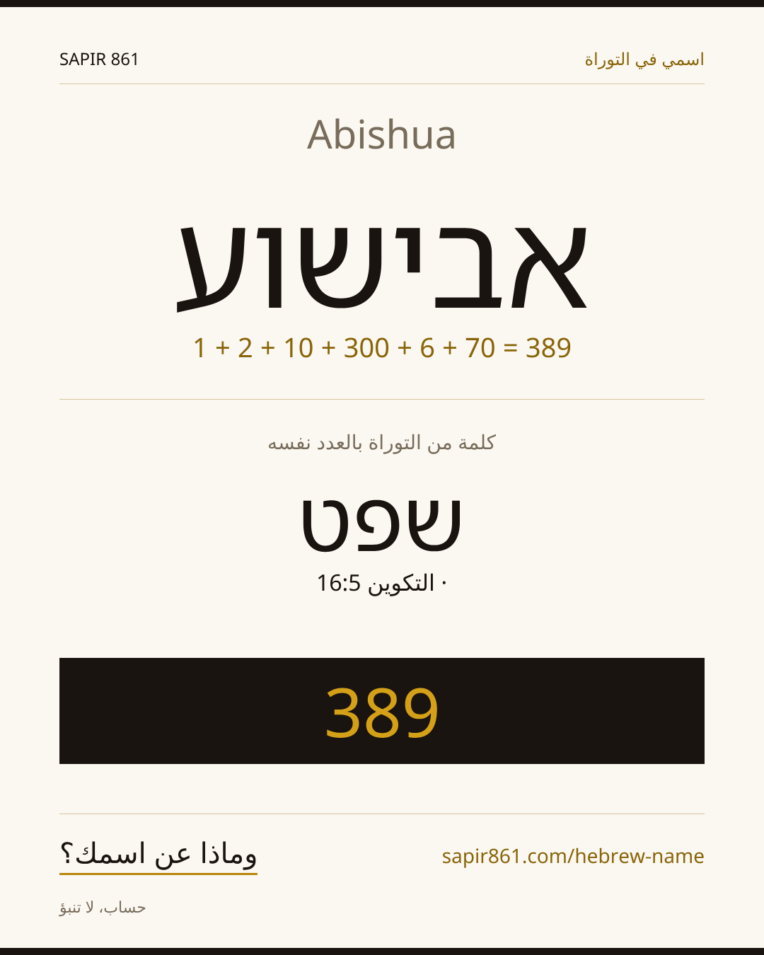 Abishua — אבישוע