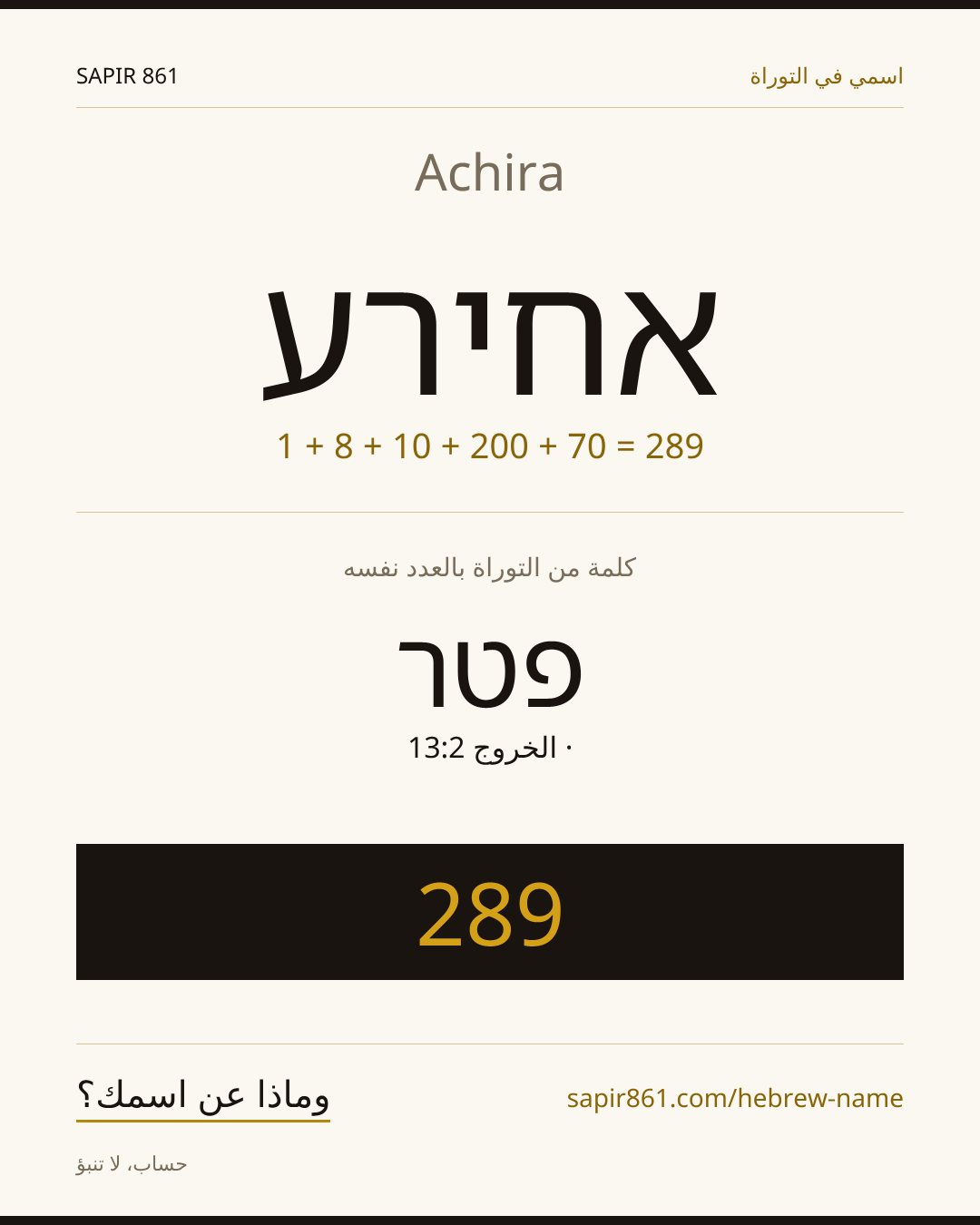 Achira — אחירע