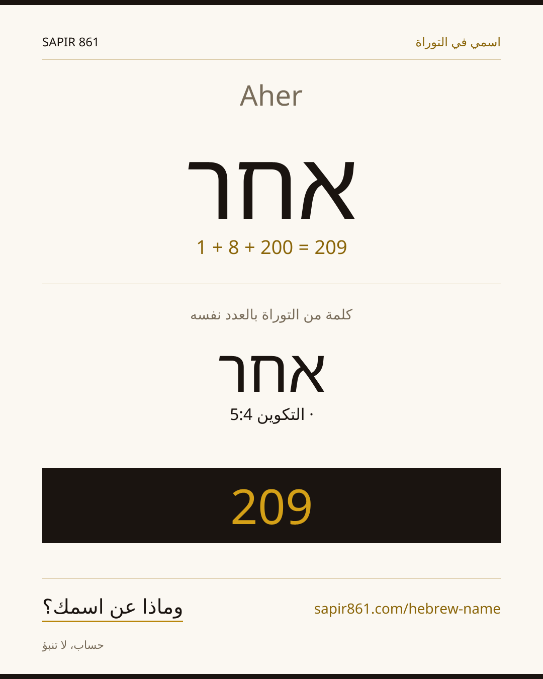 Aher — אחר