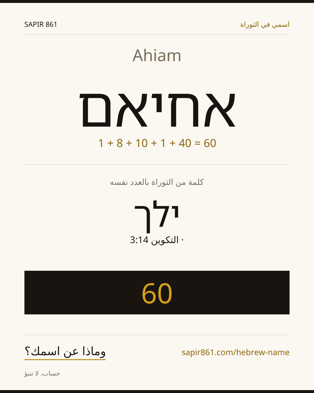 Ahiam — אחיאם