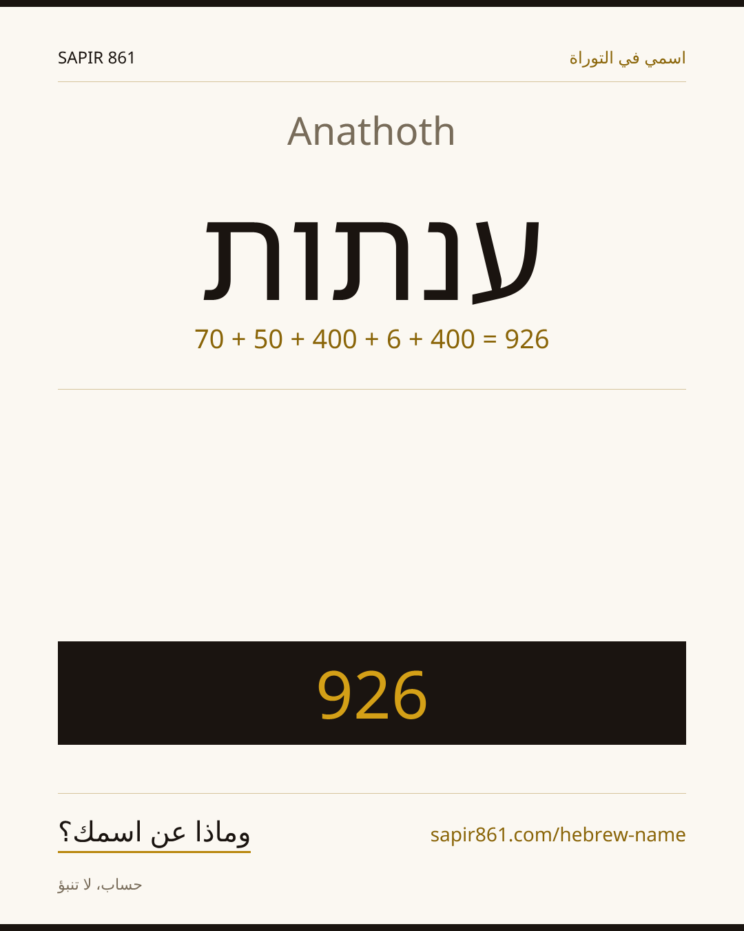 Anathoth — ענתות