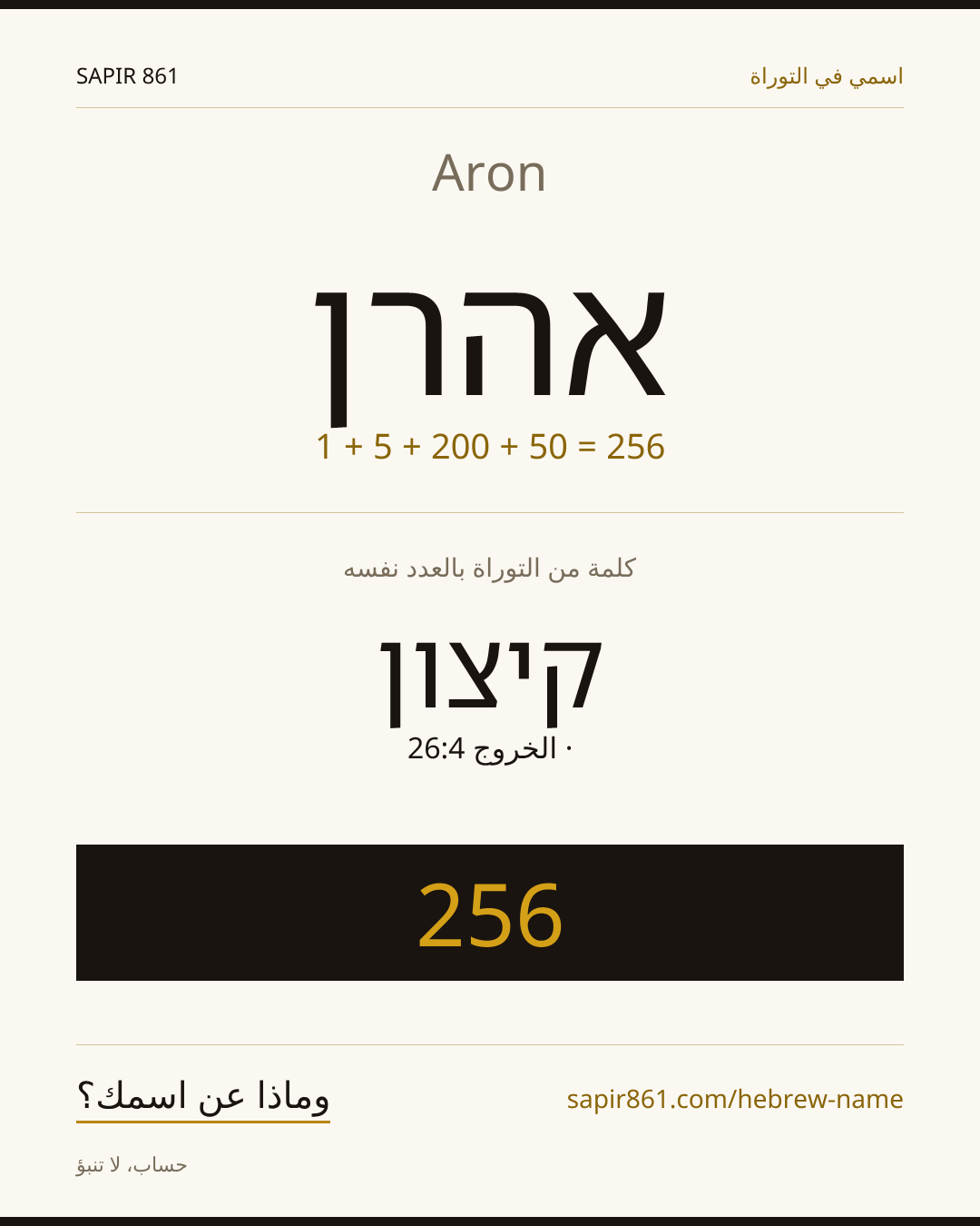 Aron — אהרן