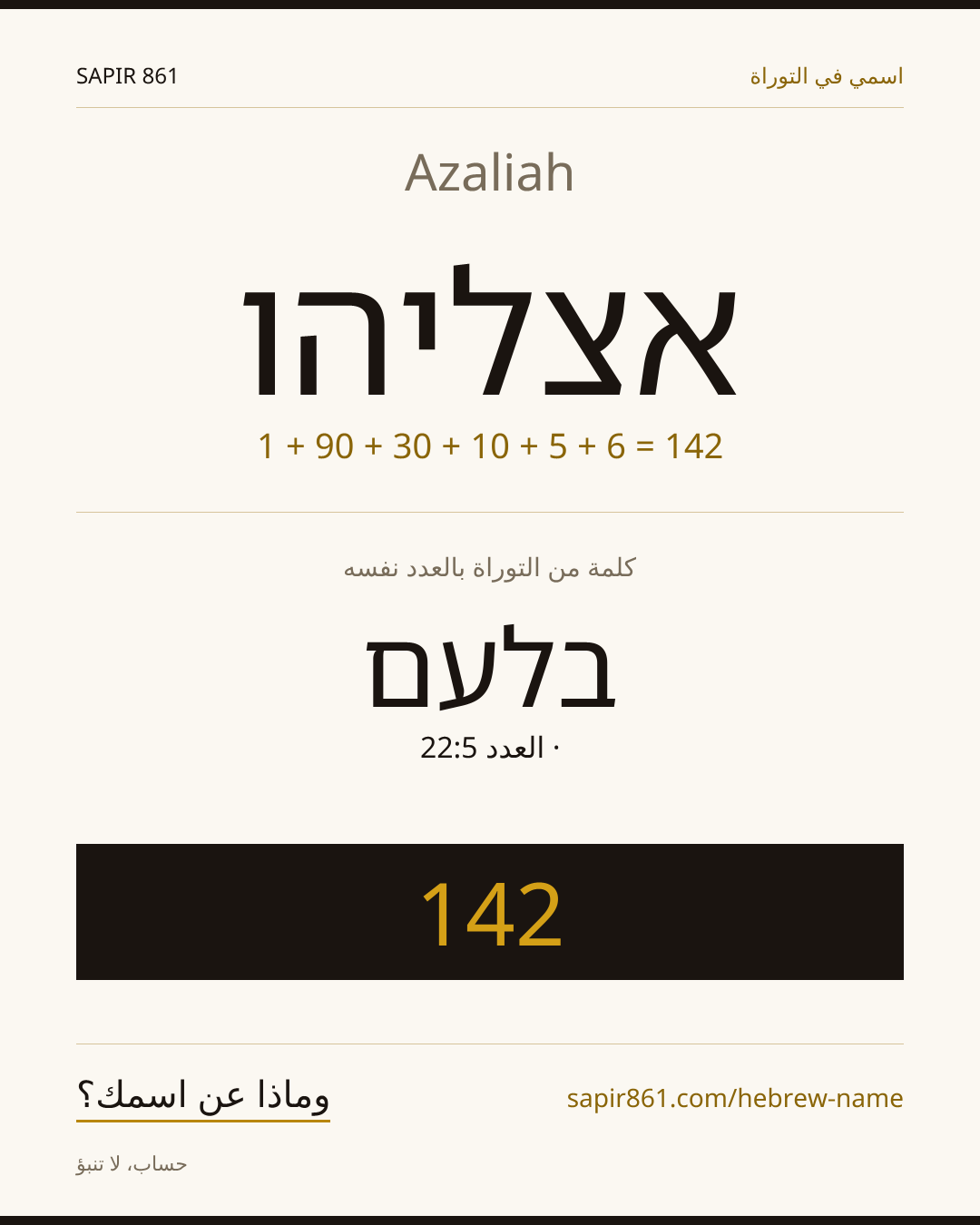 Azaliah — אצליהו