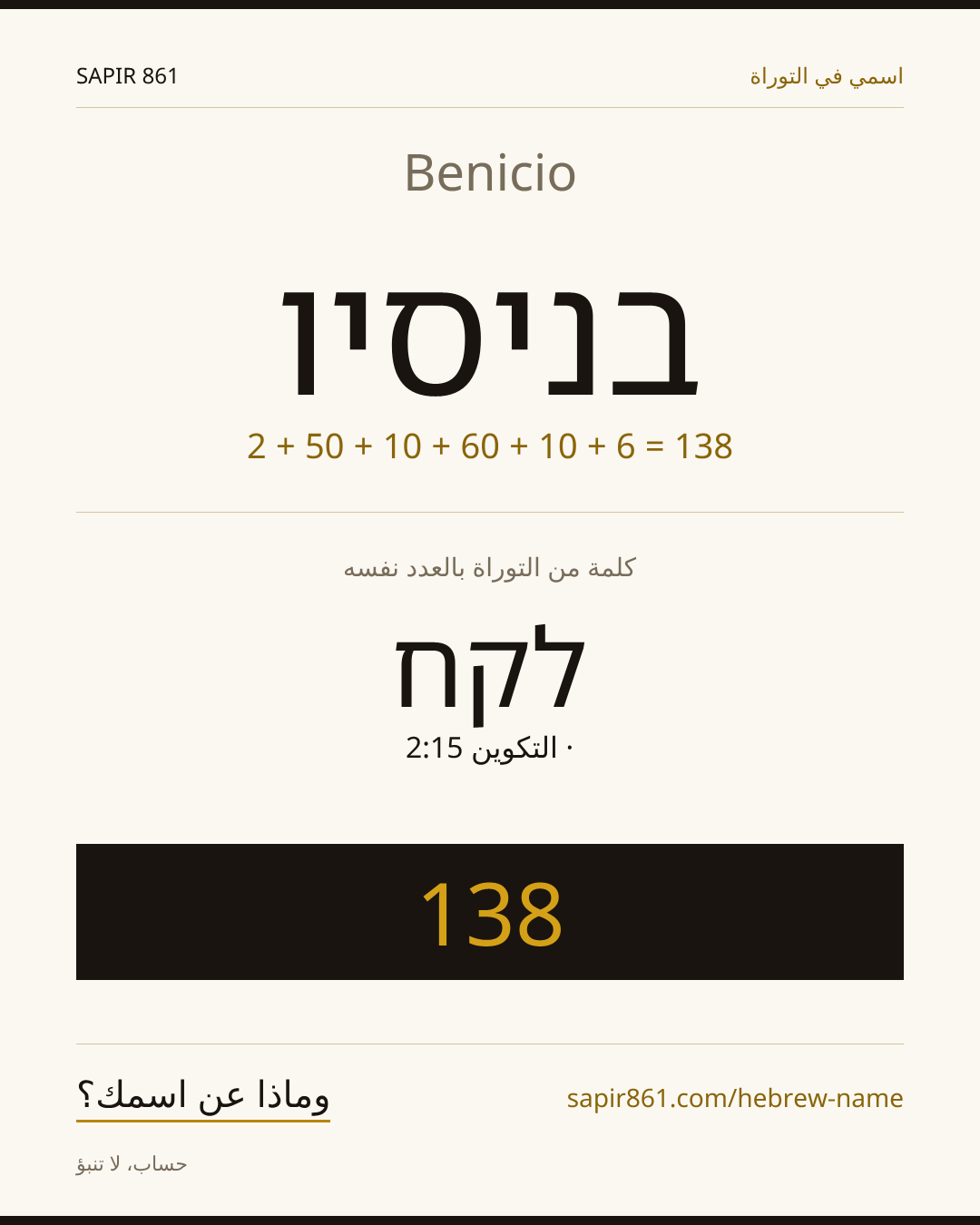 Benicio — בניסיו