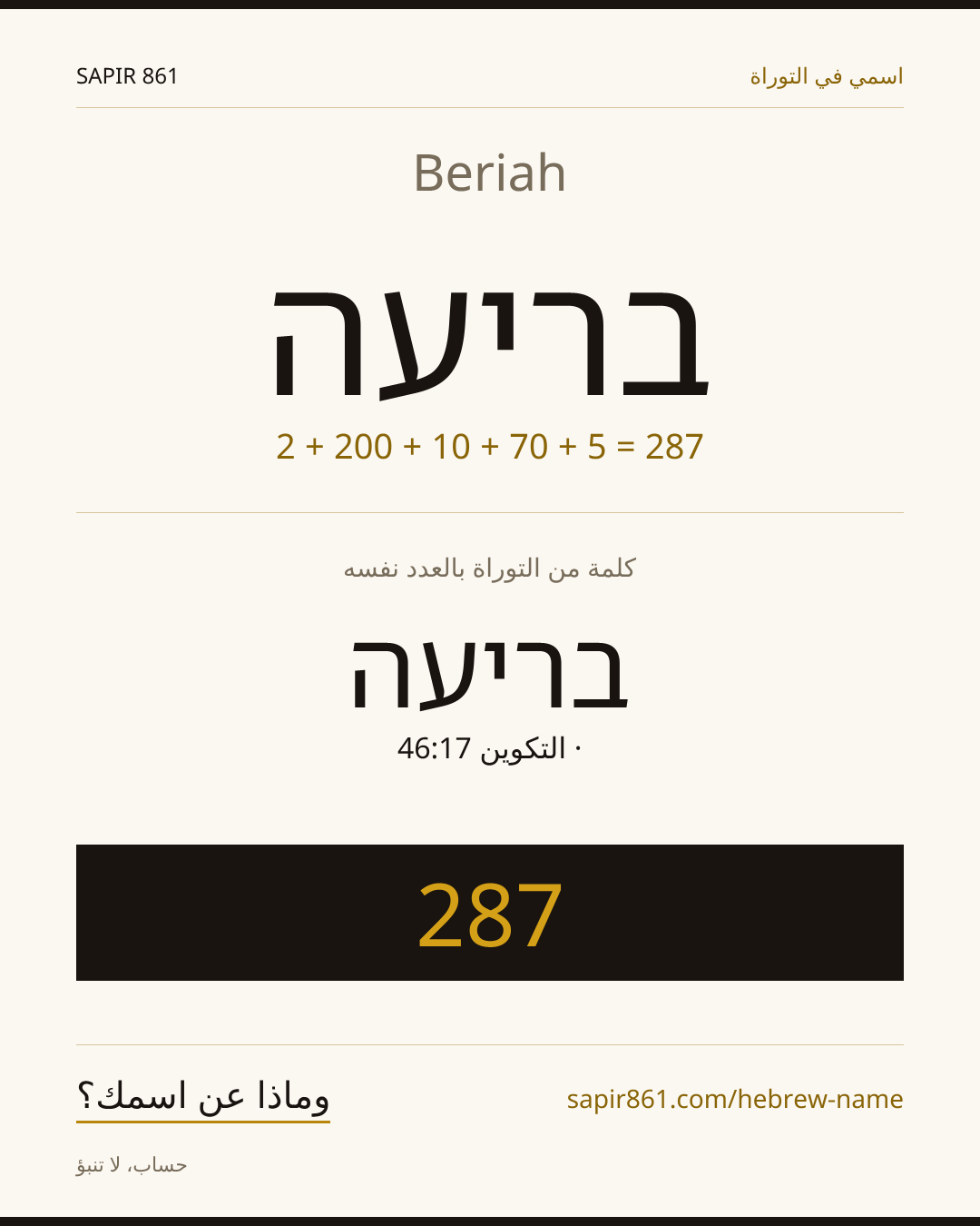 Beriah — בריעה