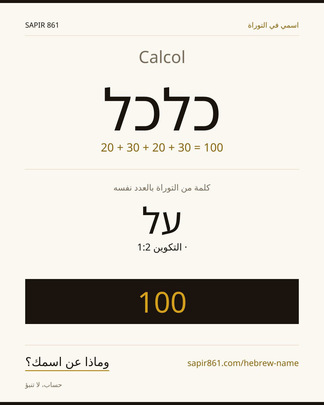 Calcol — כלכל