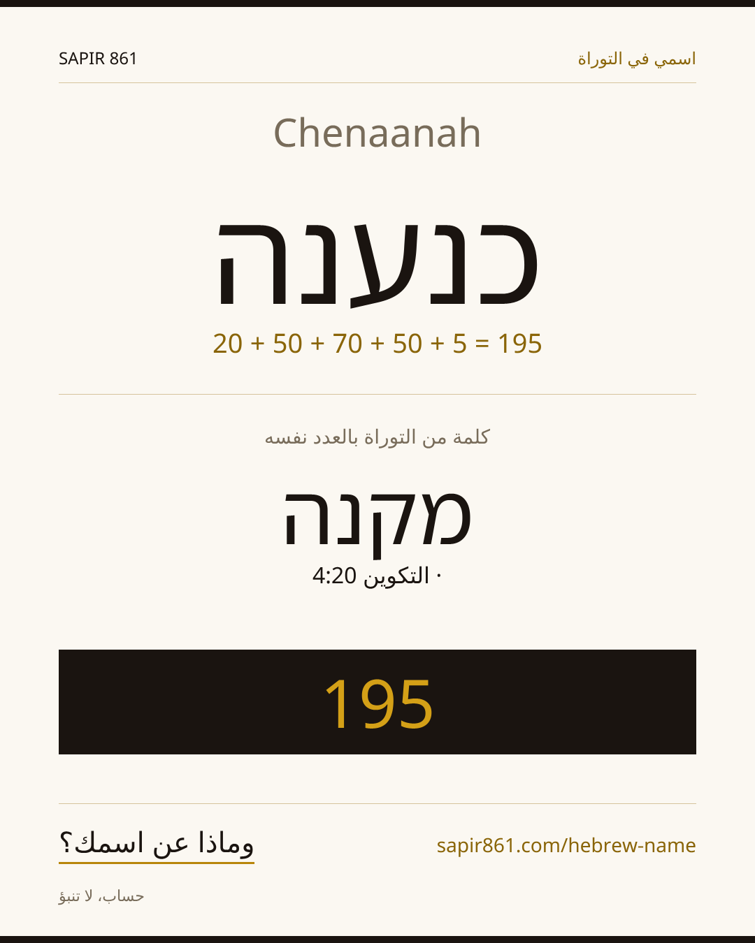 Chenaanah — כנענה