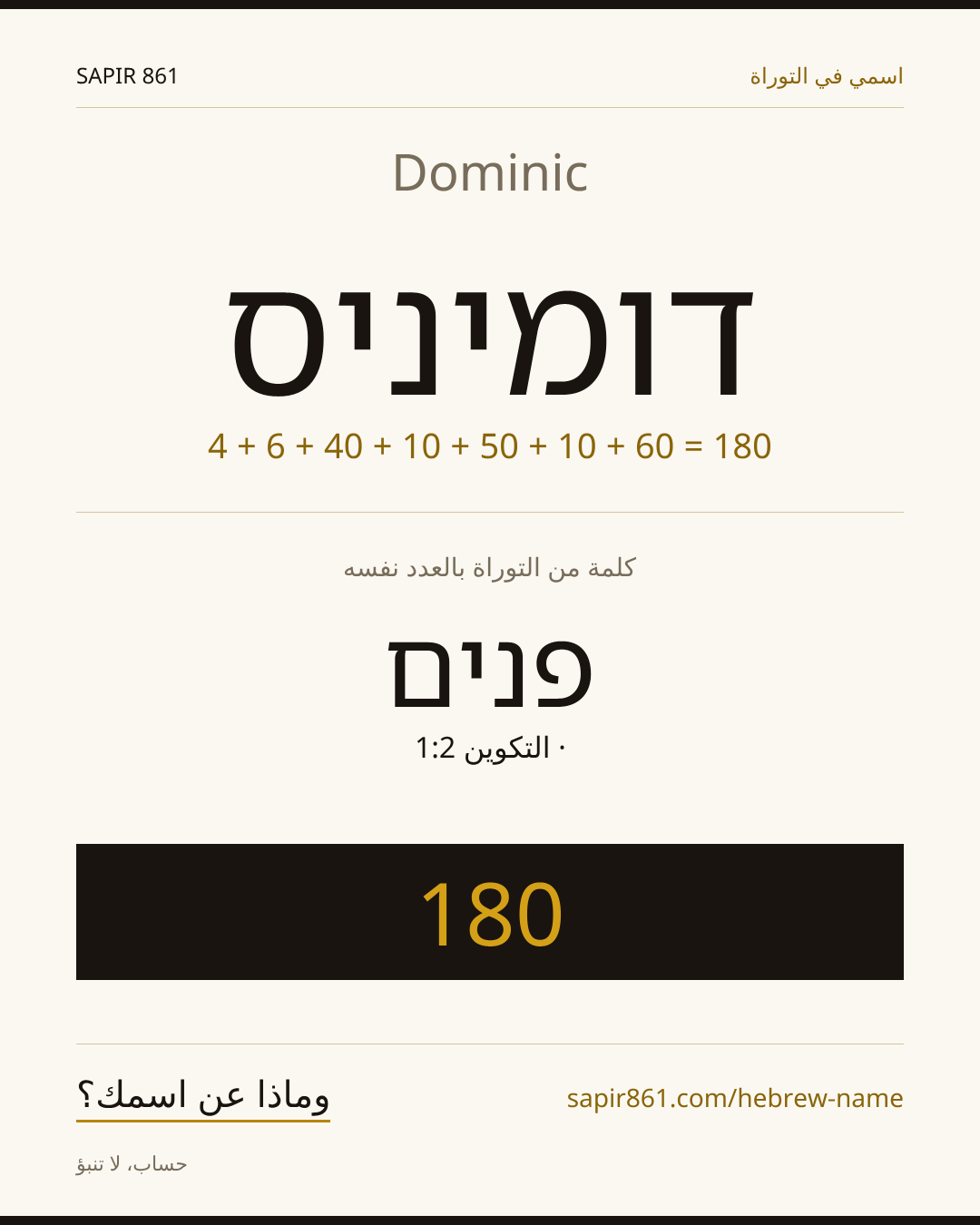 Dominic — דומיניס