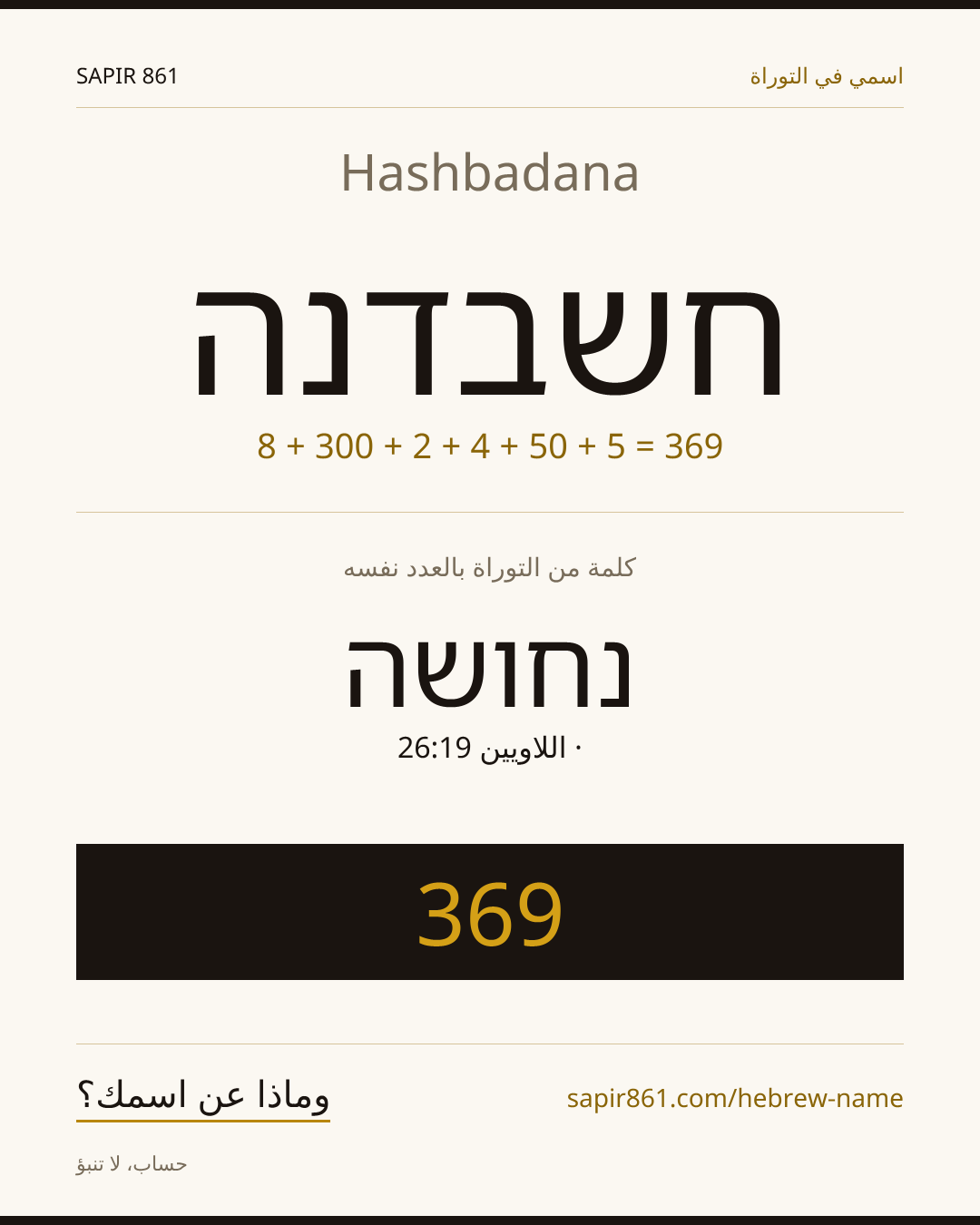 Hashbadana — חשבדנה