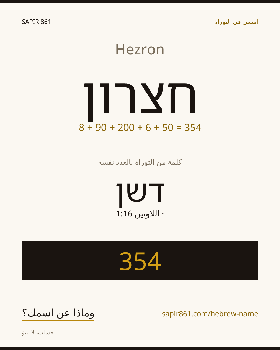Hezron — חצרון