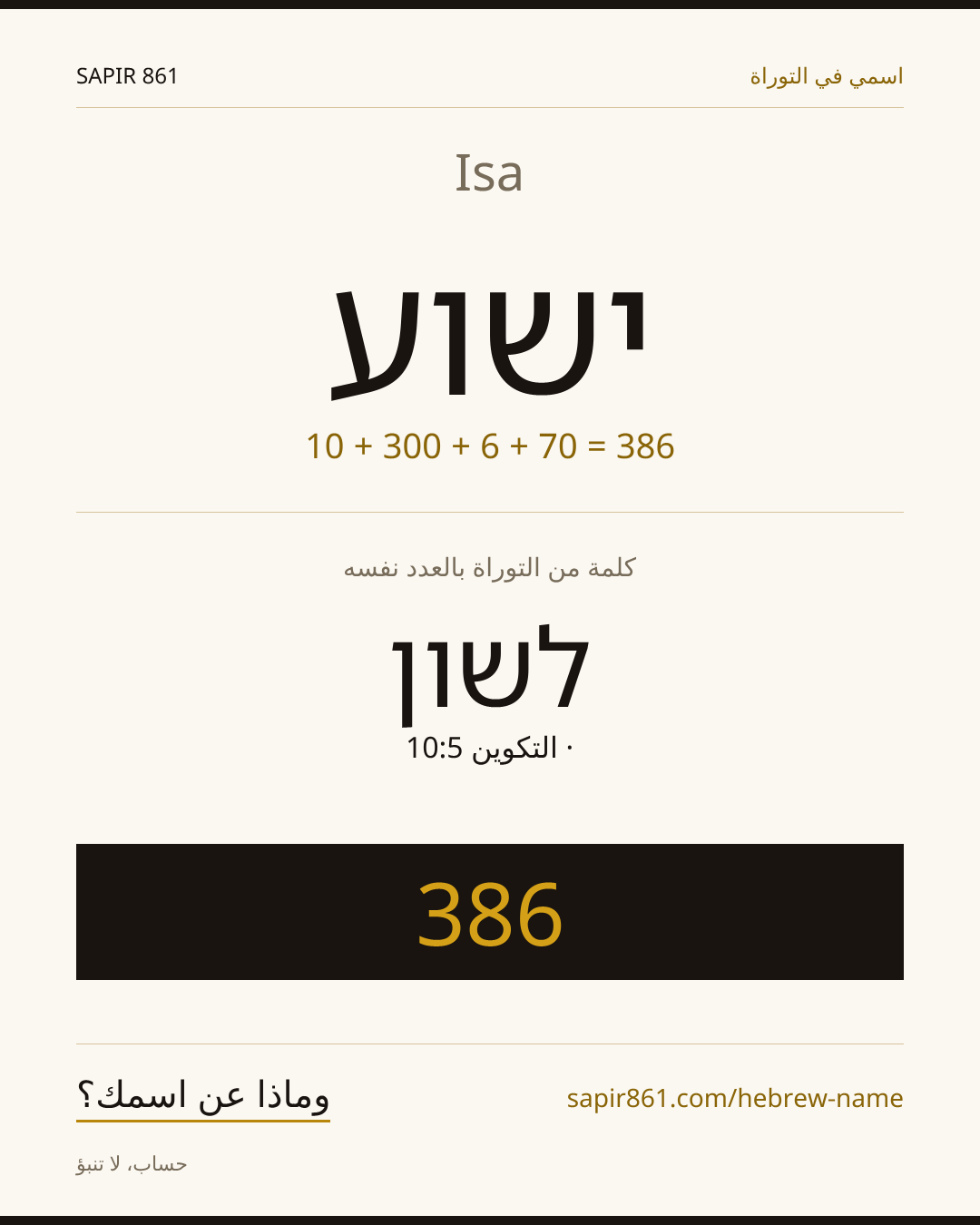 Isa — ישוע