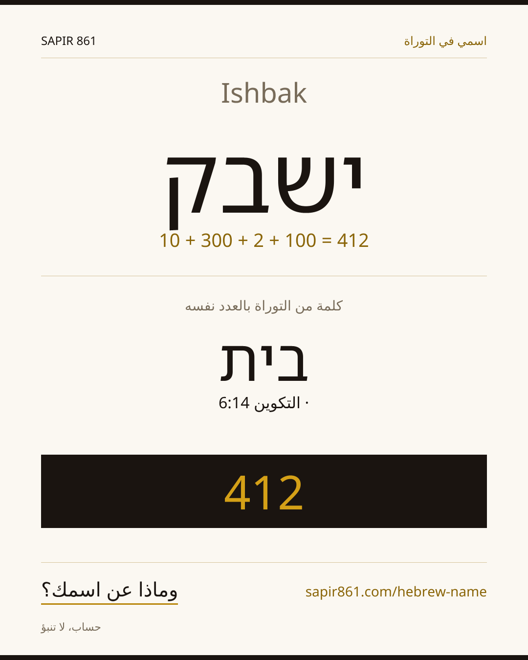Ishbak — ישבק