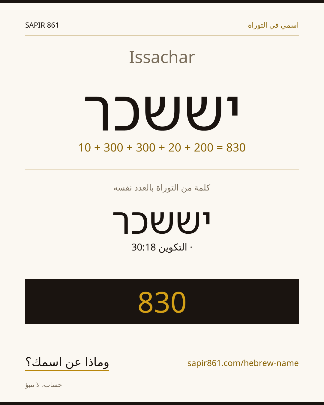 Issachar — יששכר