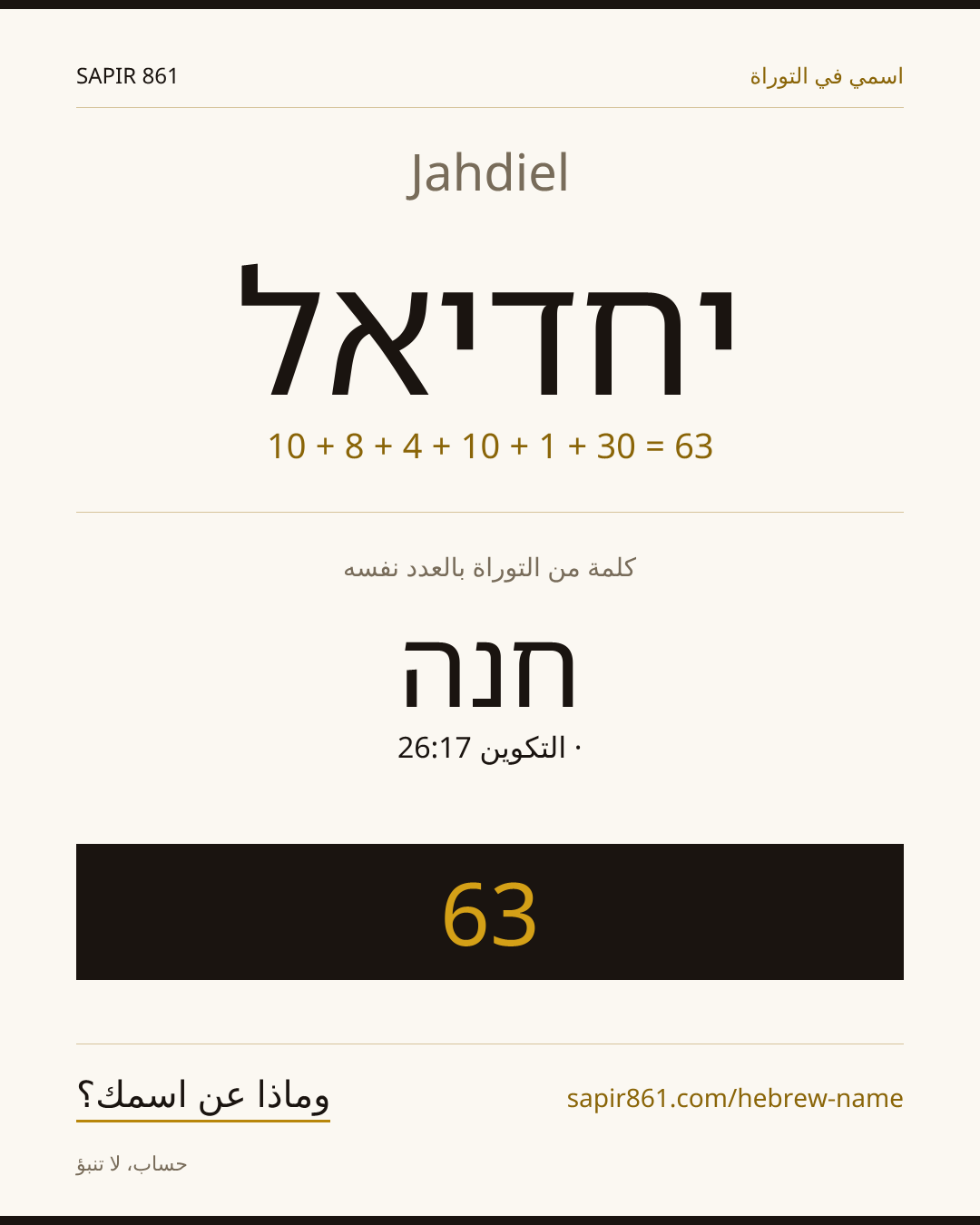 Jahdiel — יחדיאל