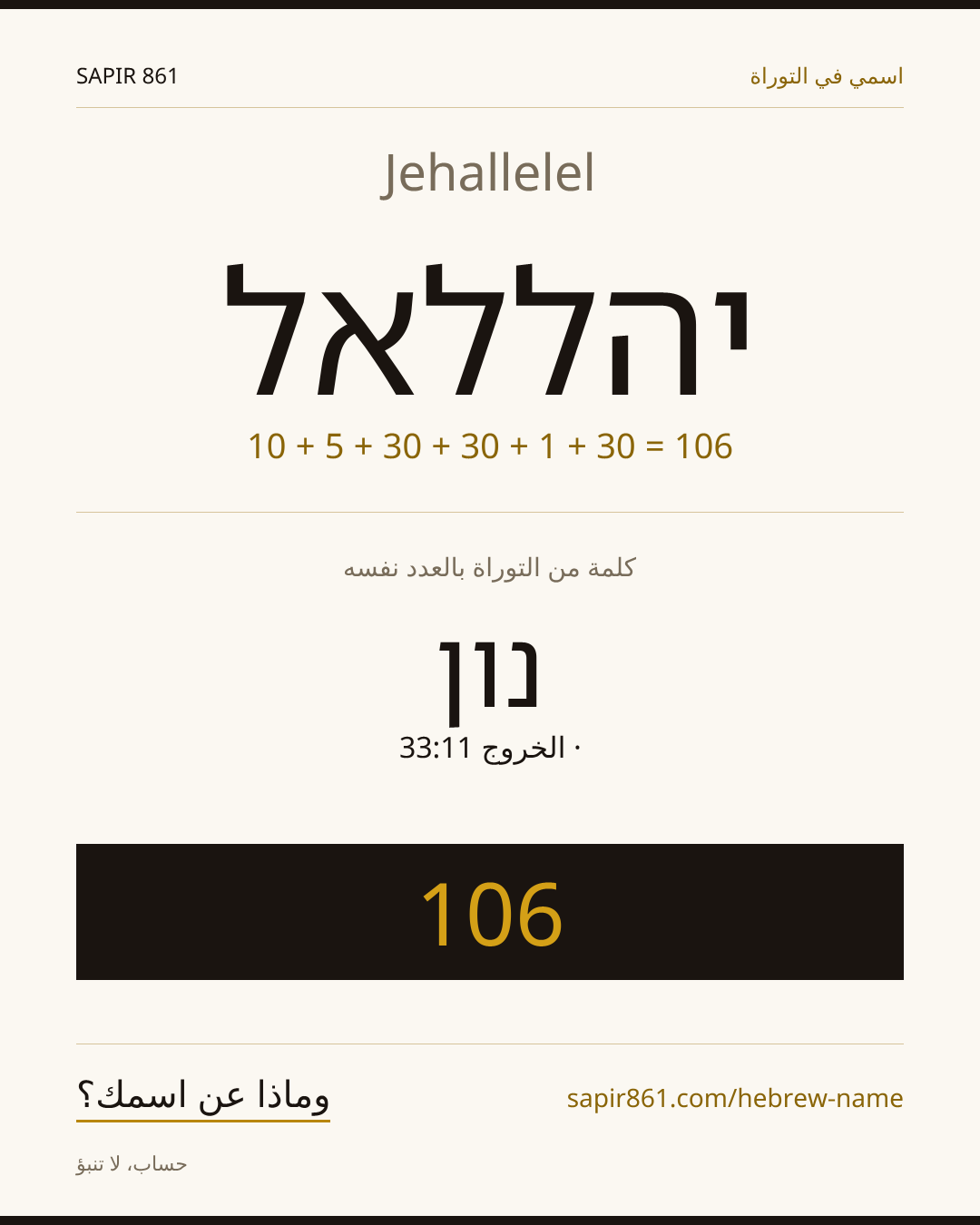 Jehallelel — יהללאל