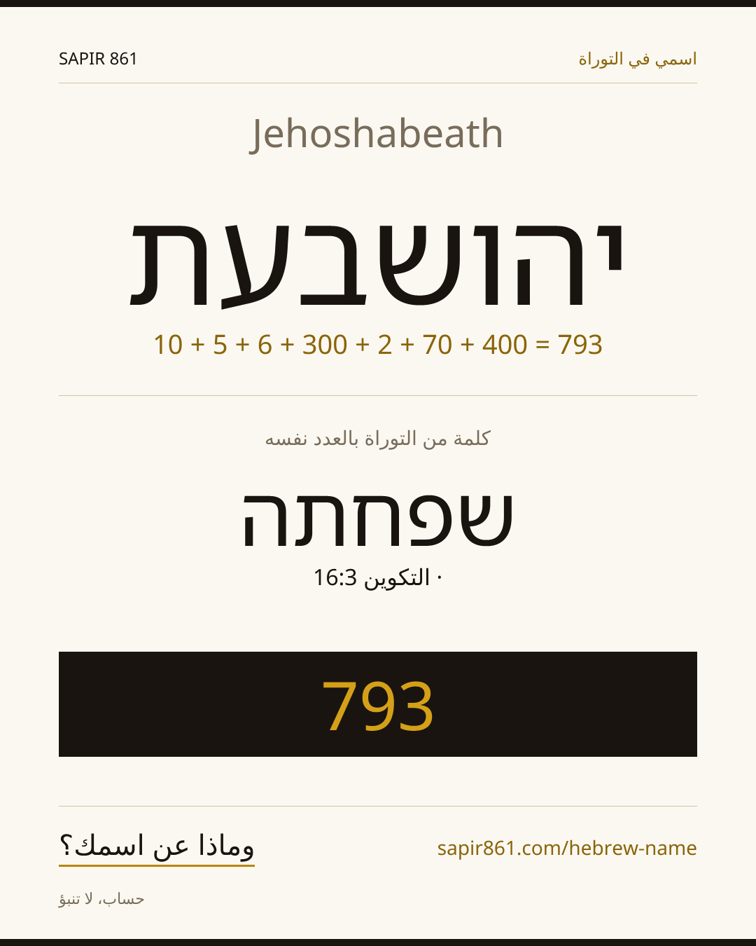 Jehoshabeath — יהושבעת