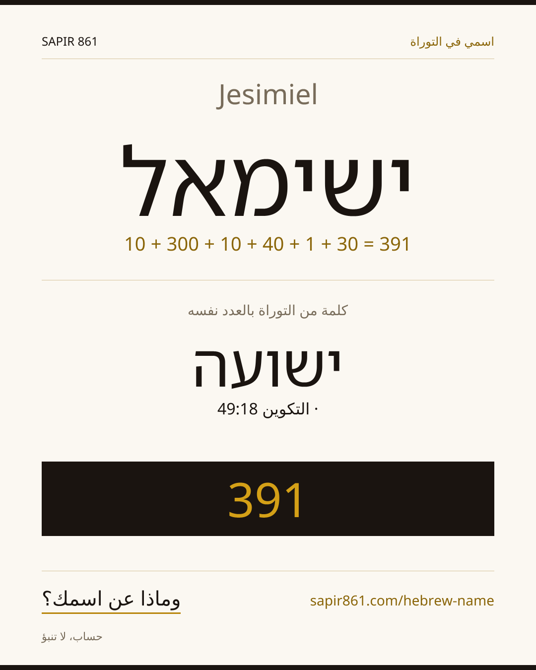 Jesimiel — ישימאל