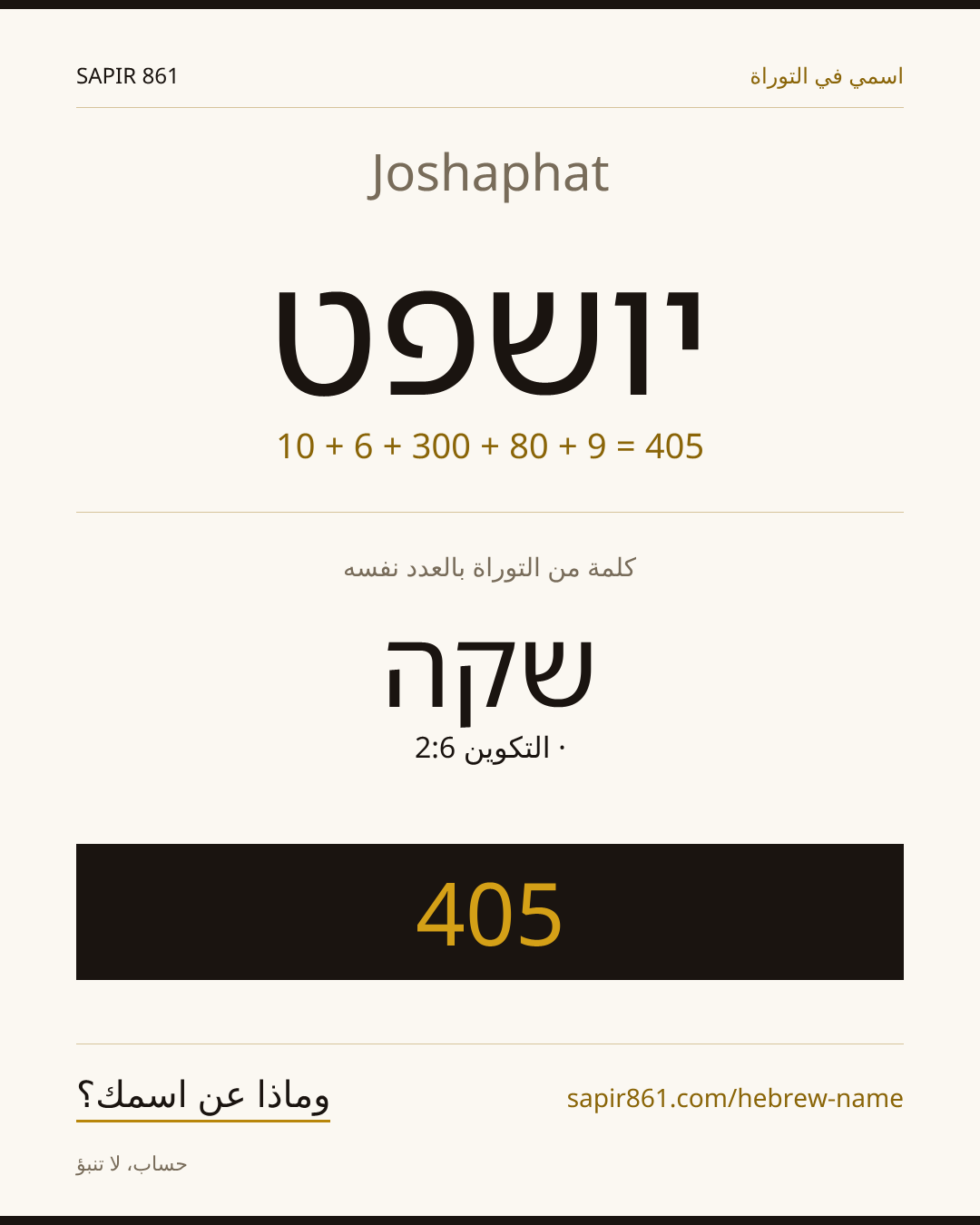 Joshaphat — יושפט