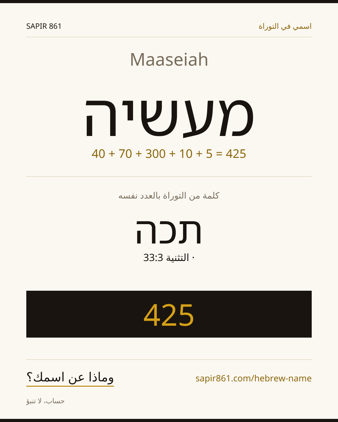 Maaseiah — מעשיה