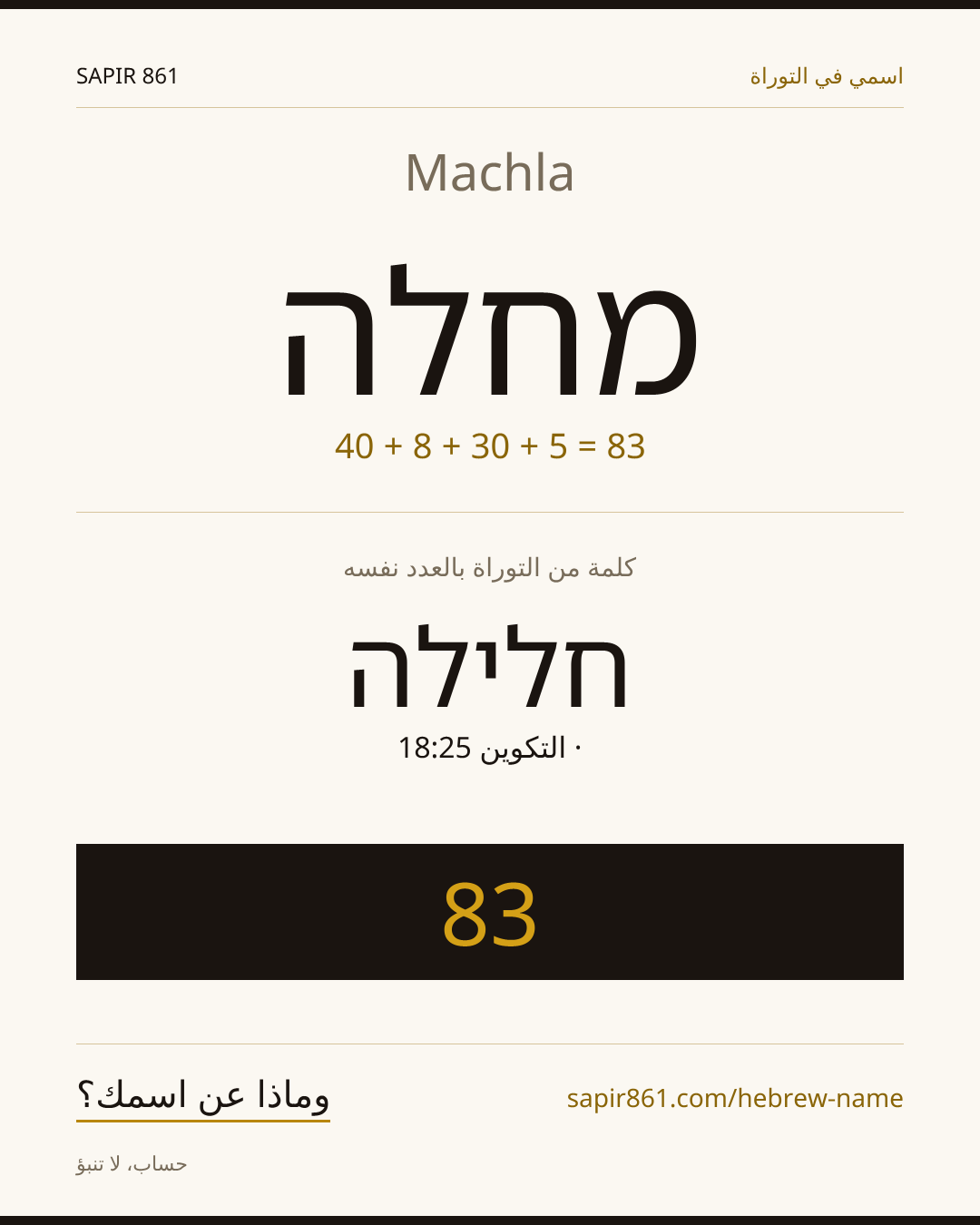 Machla — מחלה