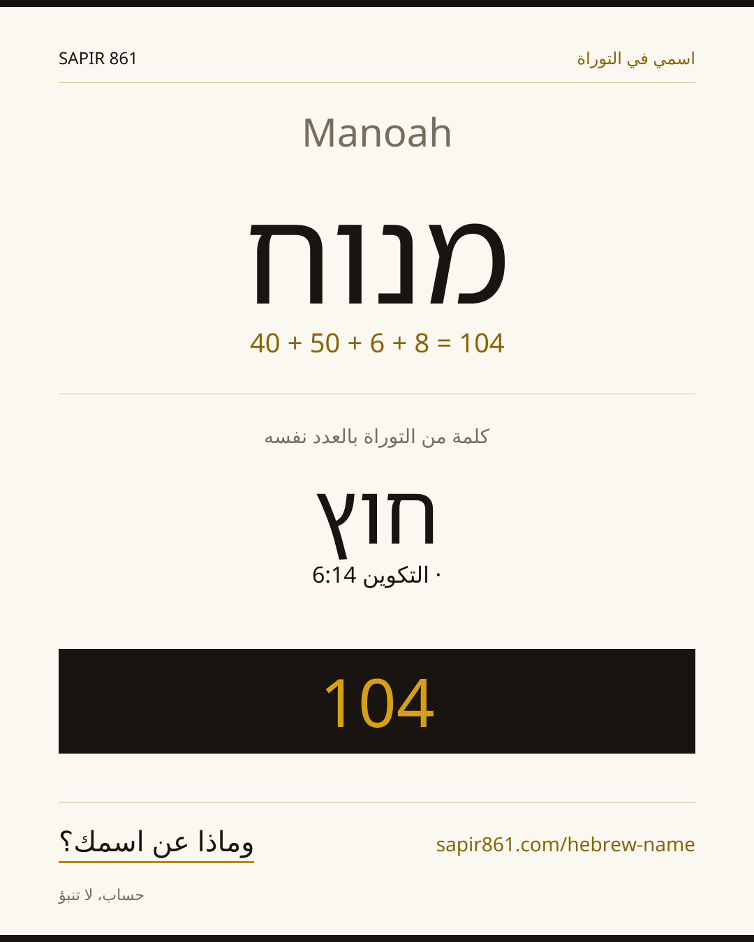 Manoah — מנוח