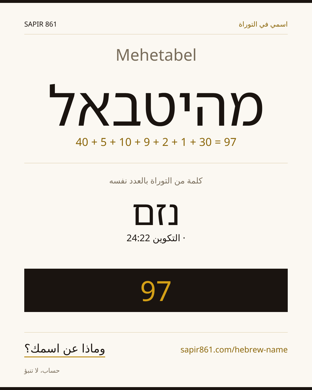 Mehetabel — מהיטבאל