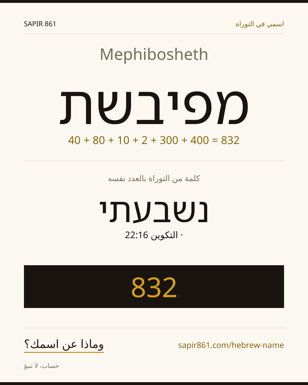 Mephibosheth — מפיבשת