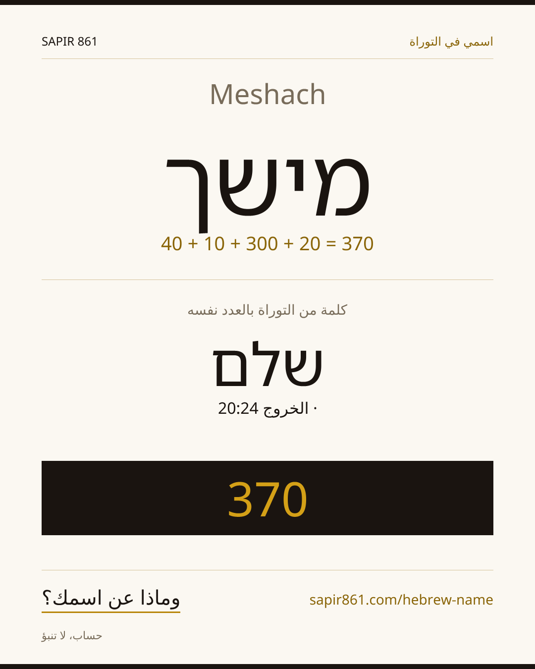 Meshach — מישך