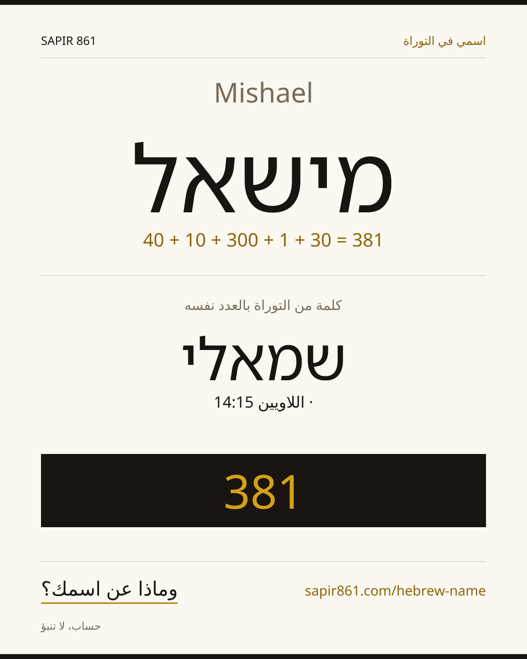 Mishael — מישאל