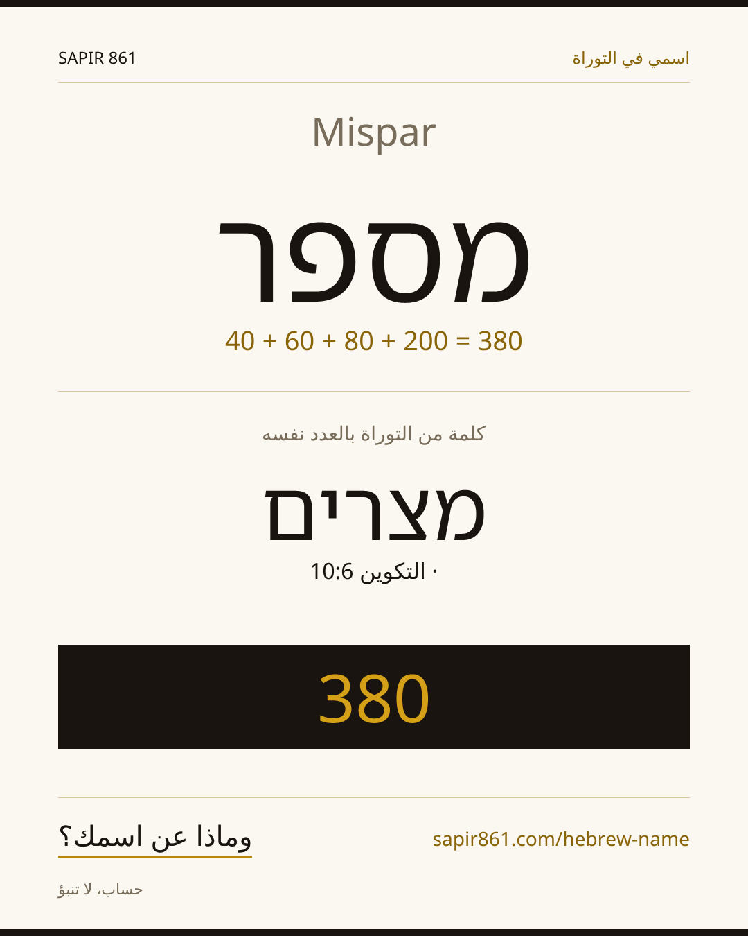 Mispar — מספר