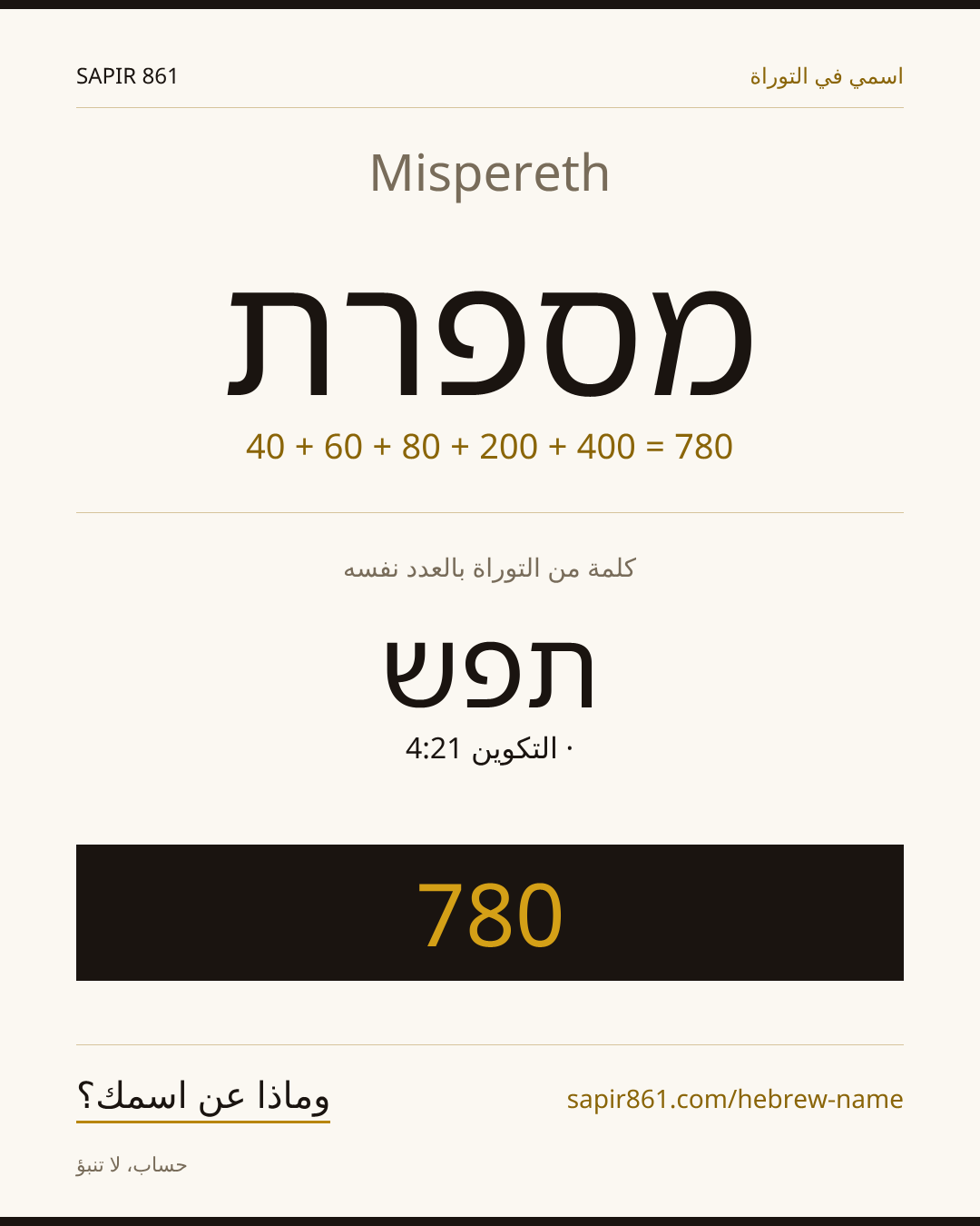 Mispereth — מספרת