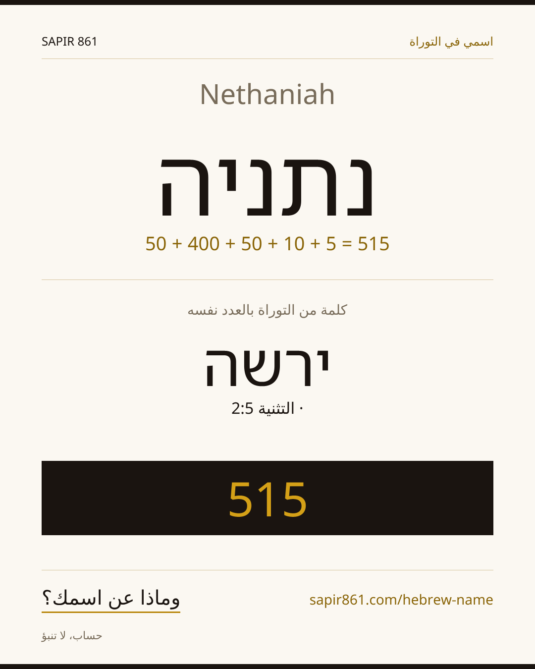 Nethaniah — נתניה