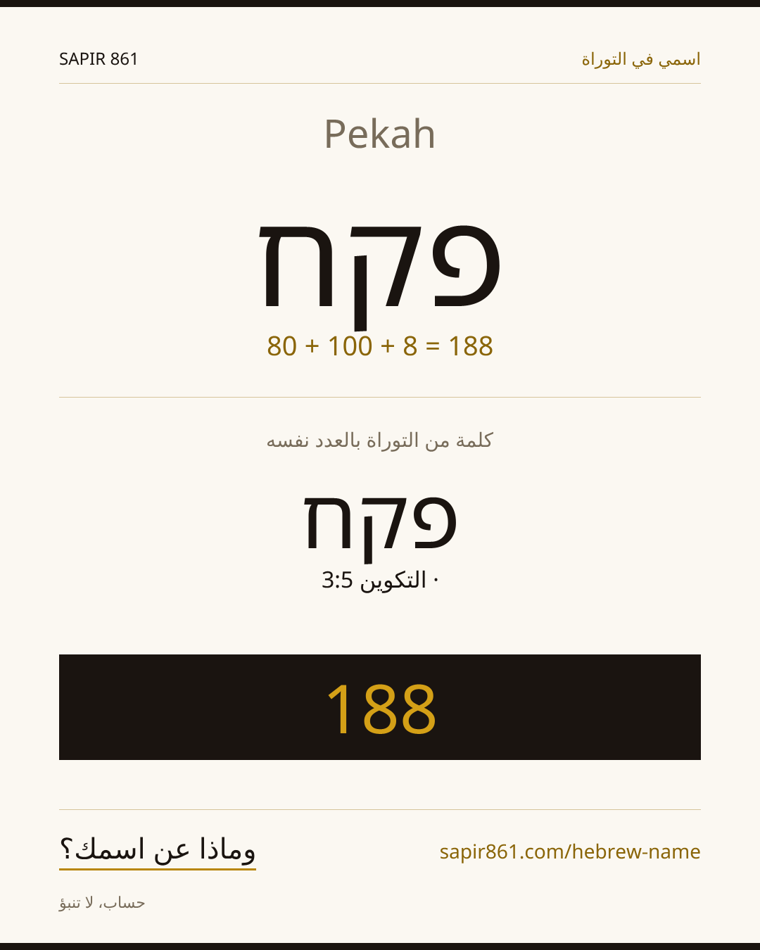 Pekah — פקח
