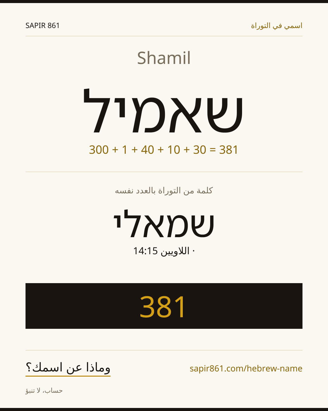 Shamil — שאמיל