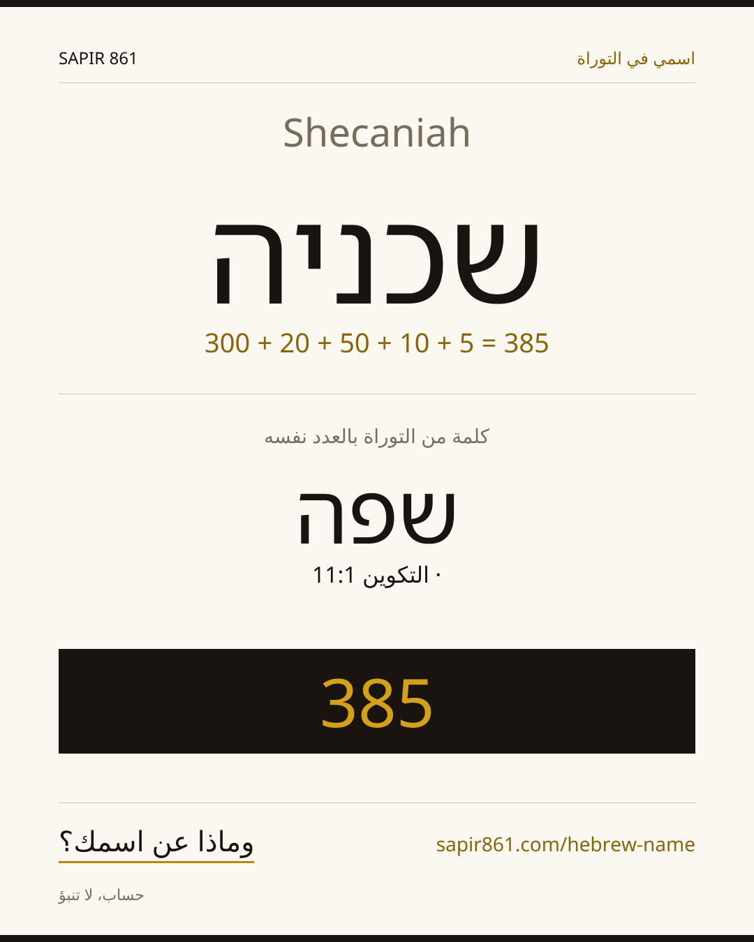 Shecaniah — שכניה