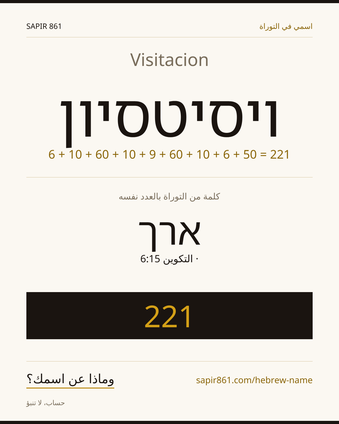 Visitacion — ויסיטסיון