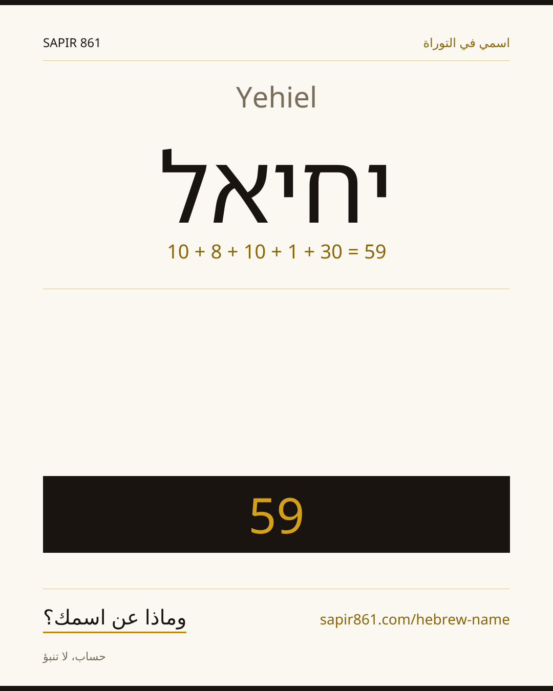 Yehiel — יחיאל