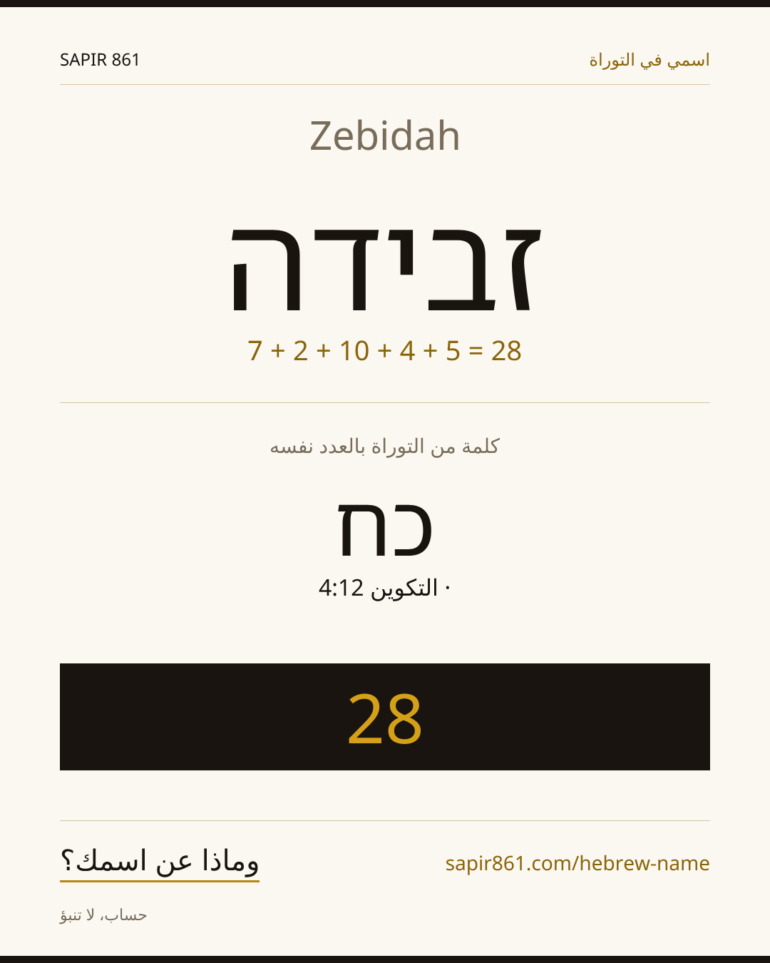 Zebidah — זבידה
