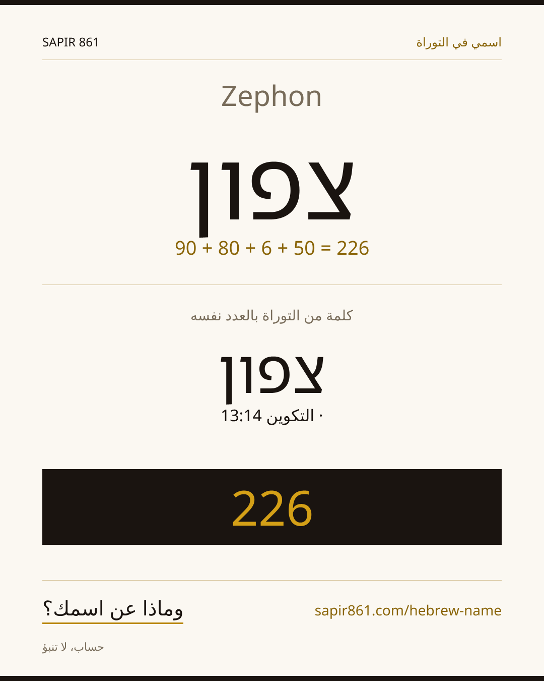Zephon — צפון
