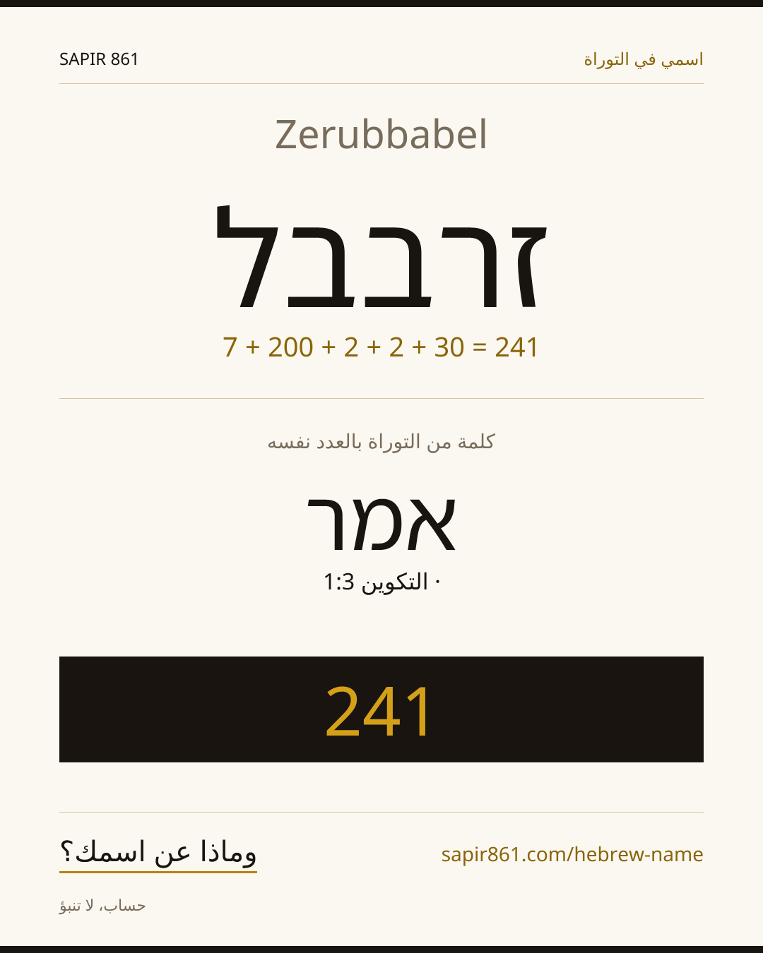 Zerubbabel — זרבבל