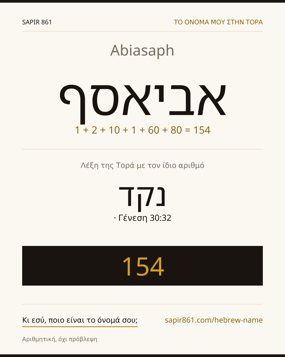 Abiasaph — אביאסף