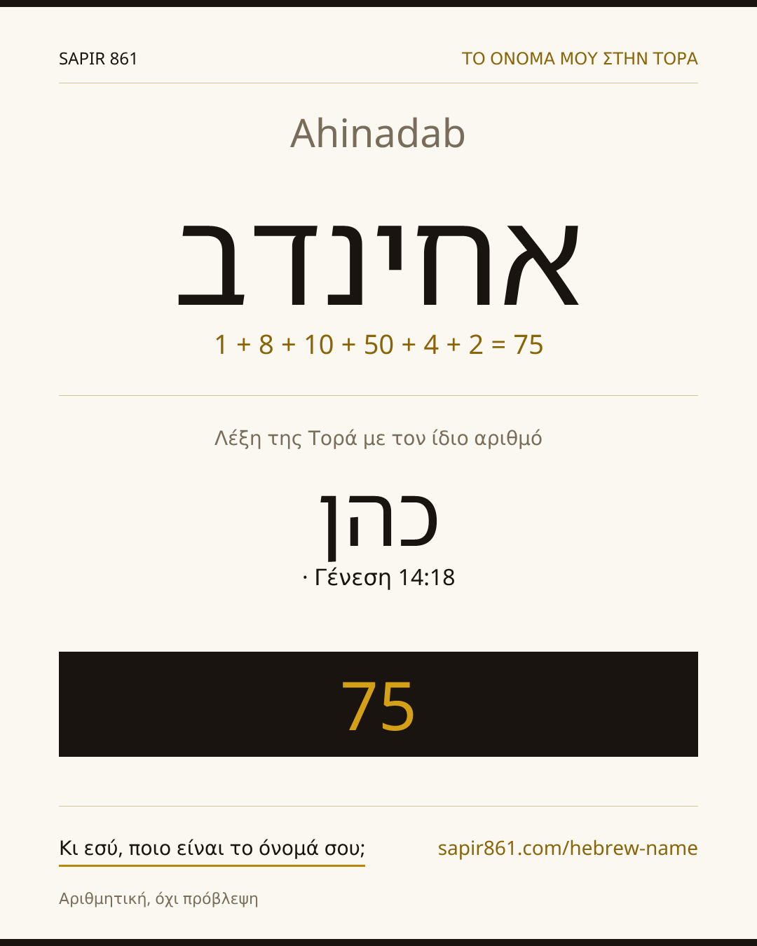 Ahinadab — אחינדב