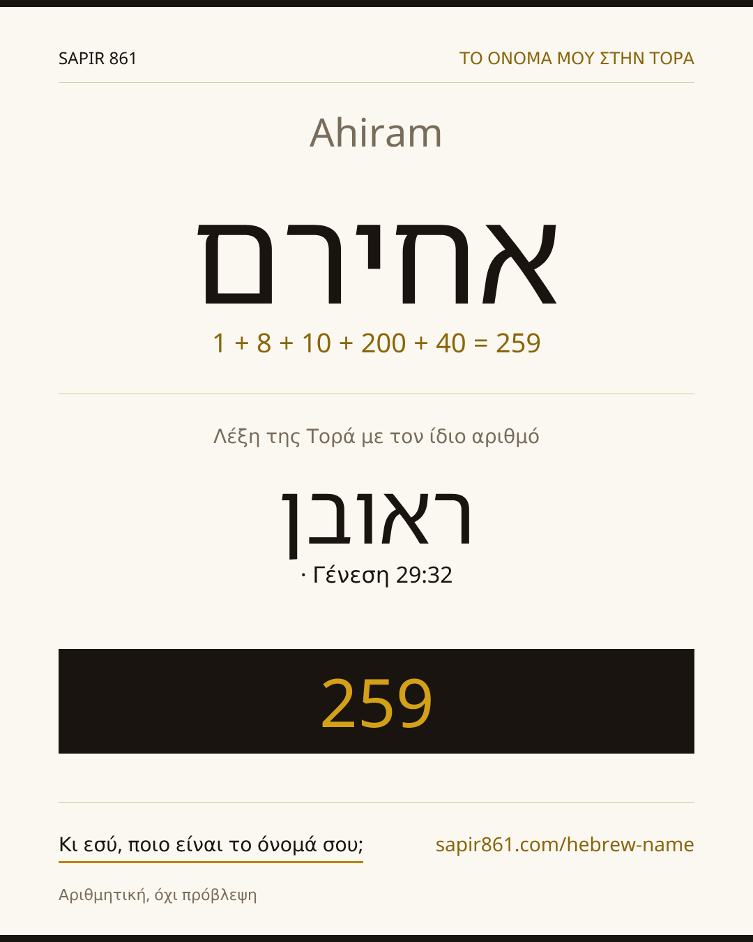 Ahiram — אחירם