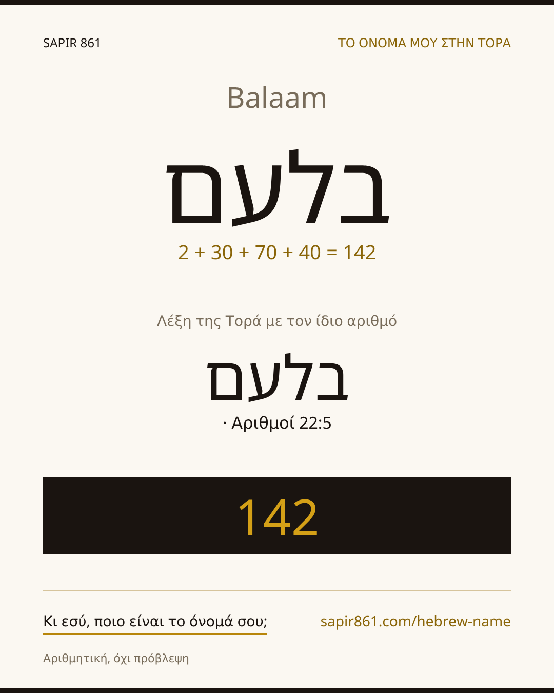 Balaam — בלעם