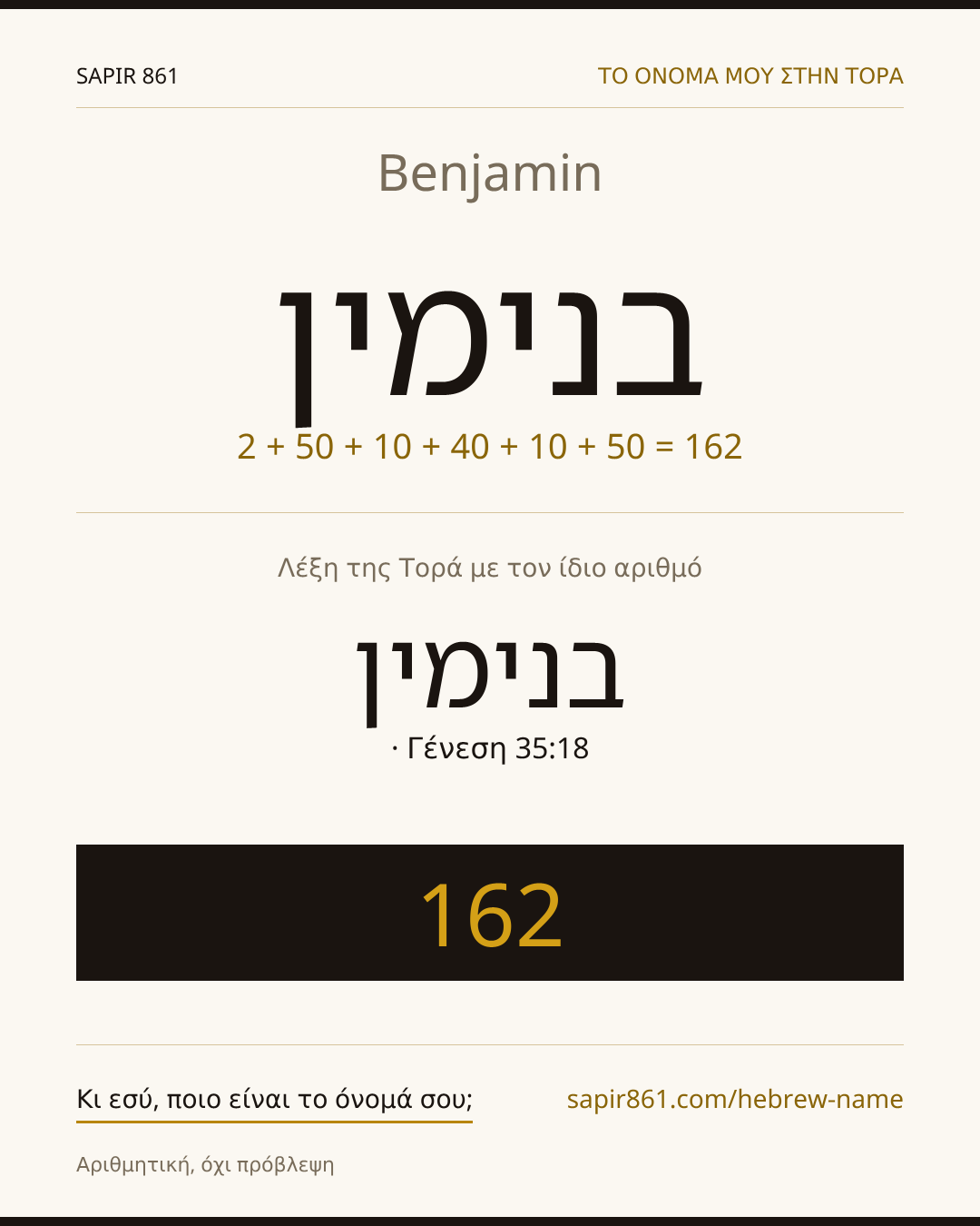 Benjamin — בנימין