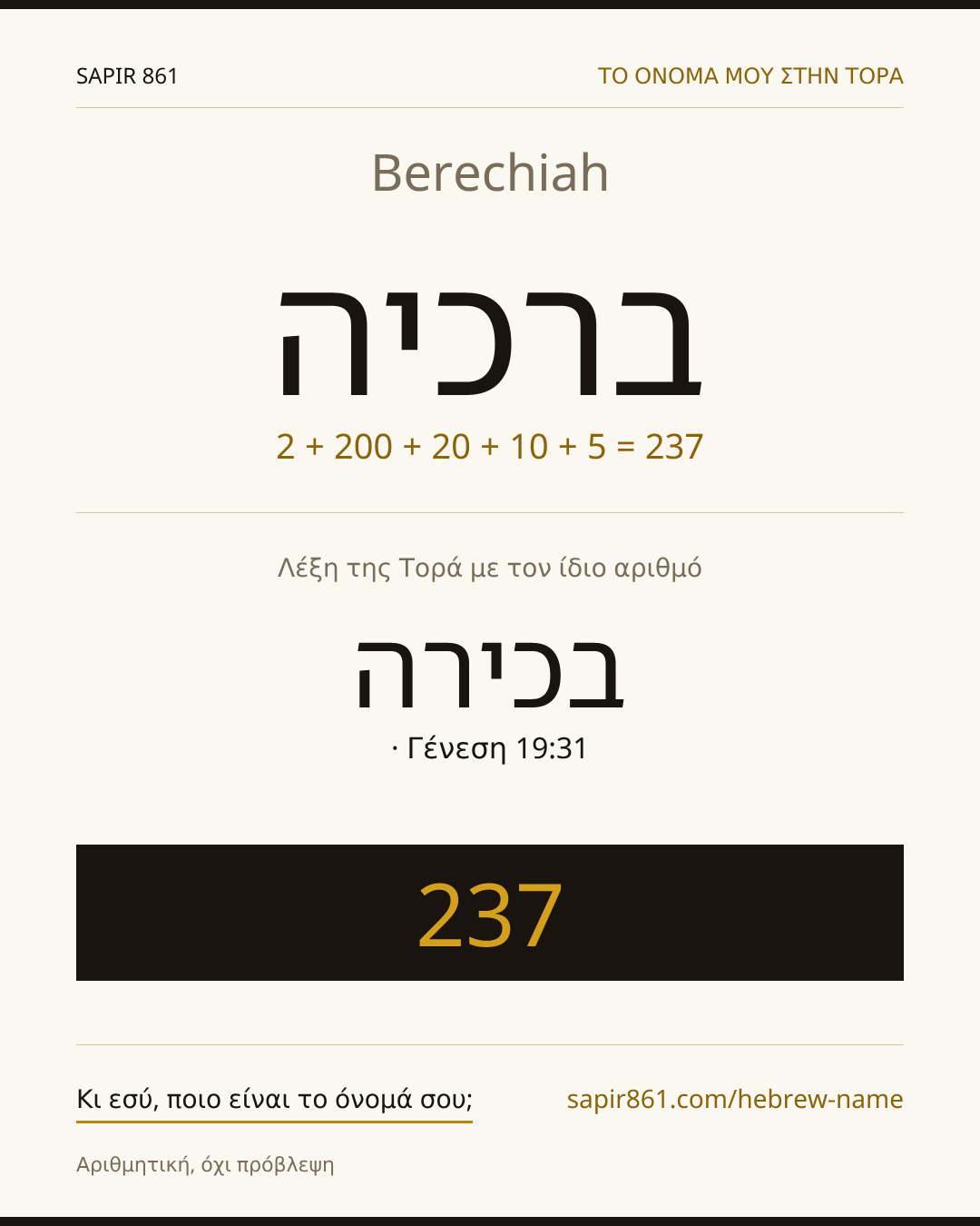Berechiah — ברכיה