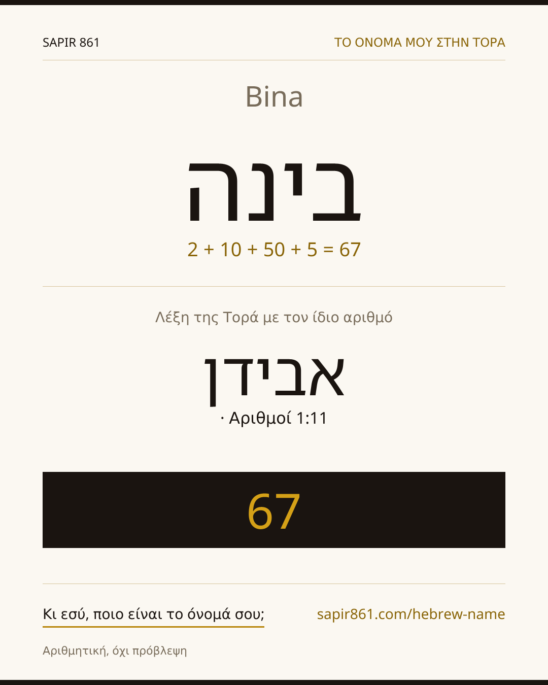 Bina — בינה