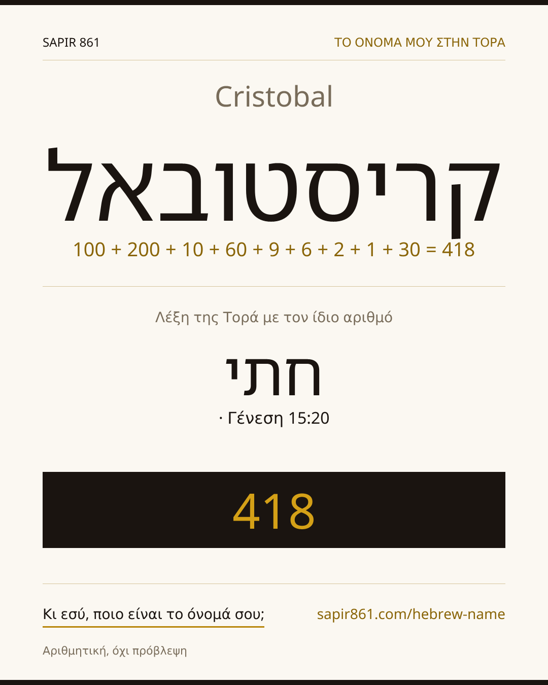 Cristobal — קריסטובאל