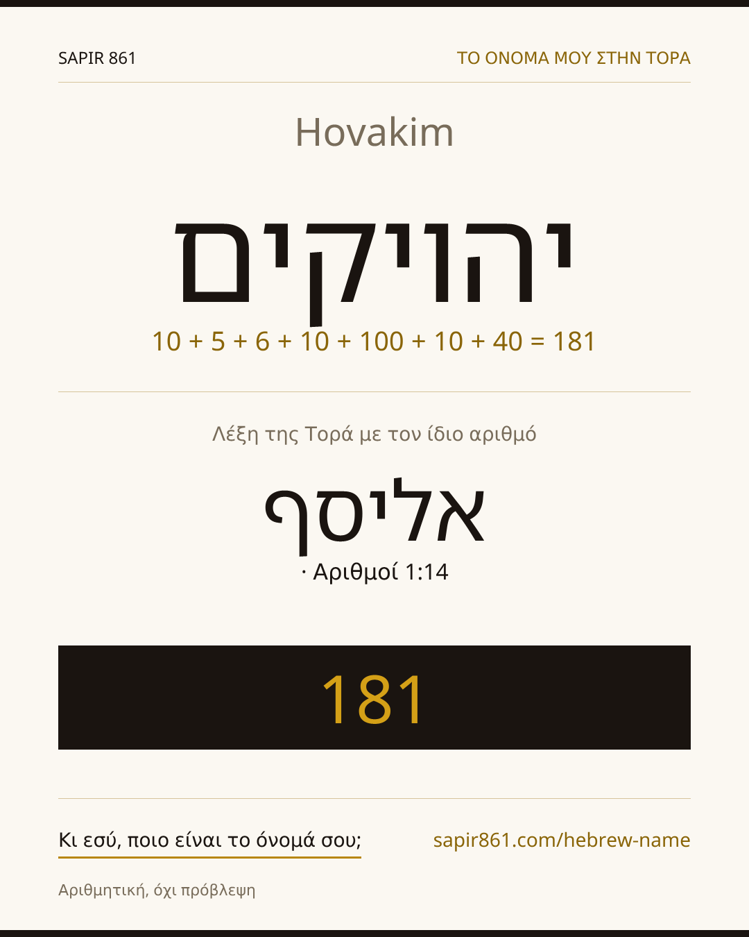 Hovakim — יהויקים